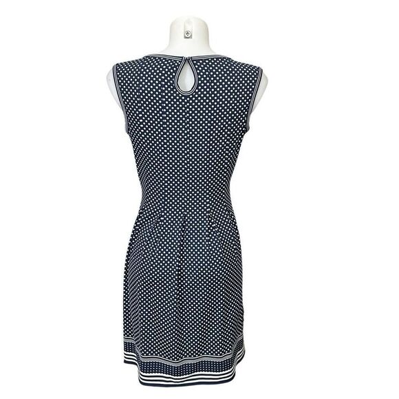 MAX STUDIO Polka Dots Black & White Sleeveless Fit Flare Dress Retro Sz S NEW - Picture 4 of 8